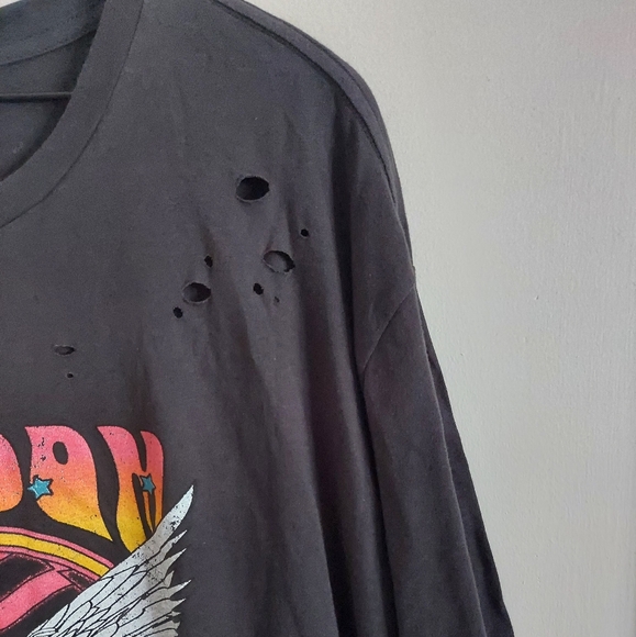 Freedom Rider Distressed Graphic Tee Plus in Black - Picture 2 of 5